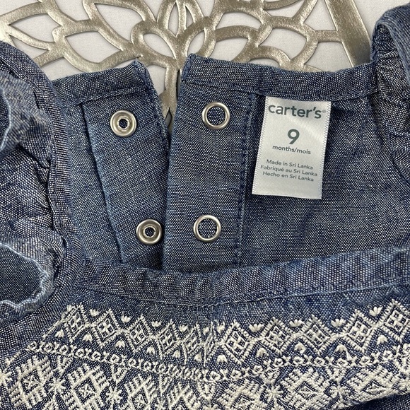 Carter’s Onesie/Romper Blue Jean Material Size 9 Months - Picture 3 of 4